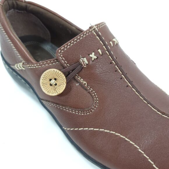 Clarks Bendables Casual Slip On Loafer Flat Womens Size 6.5 35063 Brown Black - Picture 8 of 9